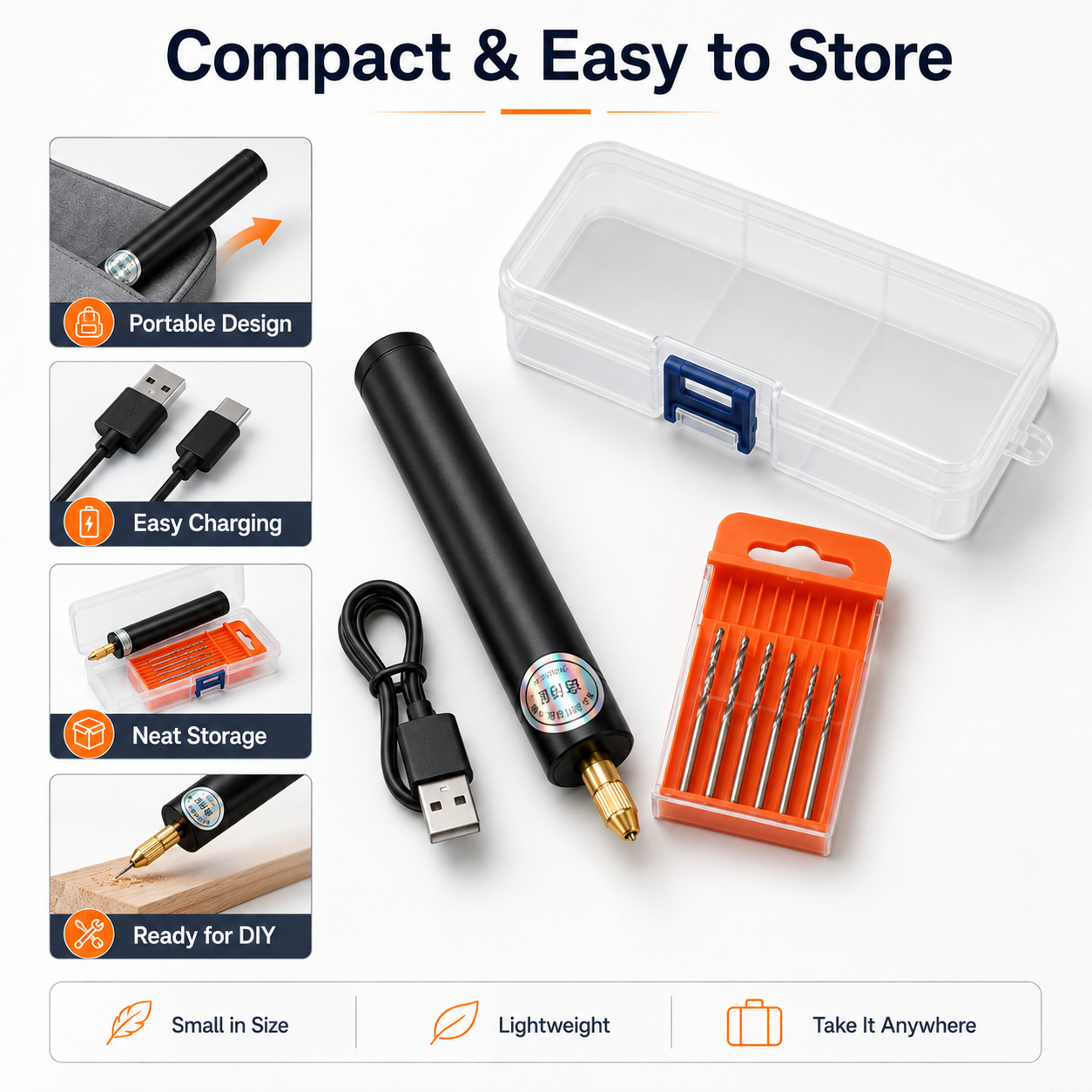 Rechargeable Mini Electric Hand Drill Kit